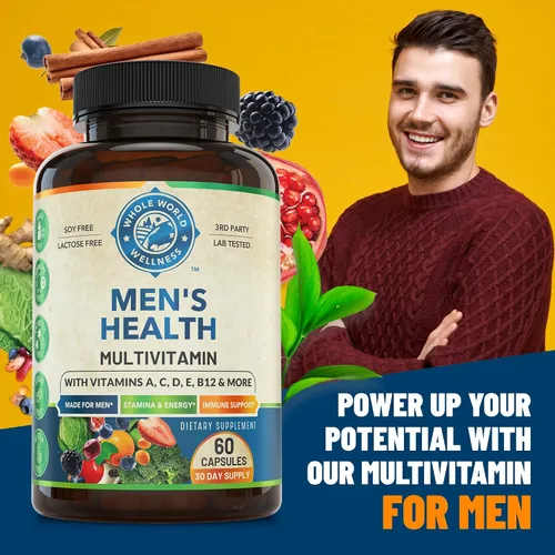 Miniatura 2 de Suplemento multimineral multivitamínico diario para hombre para energía, concentración, resistencia y rendimiento. Hecho para hombres con más de 30