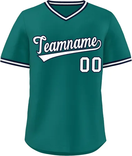Miniatura 28 de KXK - Camiseta de béisbol personalizada con nombre y número cosidos, estilo Hip Hop, con cuello en V, atlética, para hombres, mujeres y jóvenes
