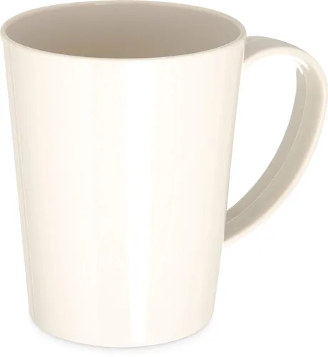 Taza de café Carlisle FoodService Products de plástico con asa grande para buffets, hogar y restaurante, Tritan, 12 onzas, color hueso, (paquete de
