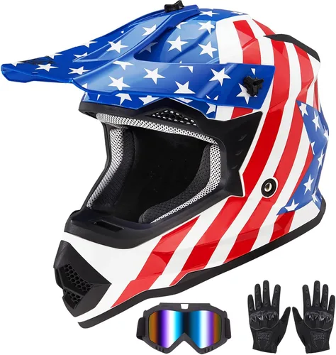 Miniatura 7 de VCOROS - Casco para niños y jóvenes, bicicleta de tierra, motocross, calle, todoterreno, BMX, MX, cuatrimoto, bicicleta de tierra, motocicleta