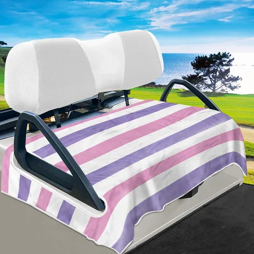 Miniatura 12 de YOKYHOM Fundas de asiento de carrito de golf para carritos de 2 y 4 pasajeros, manta suave de toalla de asiento que protege del calor, el frío