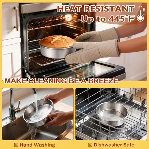Miniatura 6 de P&P CHEF Molde para pasteles de 7 pulgadas, 1 bandeja redonda para hornear pasteles, de acero inoxidable, para cocinar al vapor, no tóxico