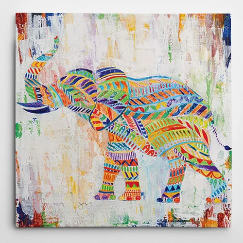Miniatura 20 de Renditions Gallery Watercolor Elephant Gallery Wrapped Canvas Wall Art, 12x18, Black/White