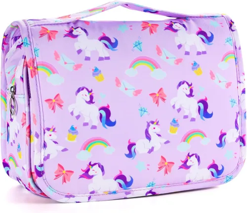 Miniatura 20 de Neceser colgante para niños para niñas y niños, púrpura, ((Butterfly-Purple)