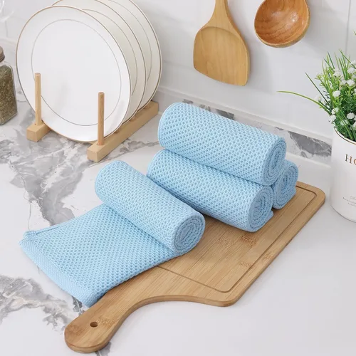 Miniatura 280 de Kitinjoy - Paños de cocina de 100 % algodón, tela de tejido gofrado, paño de limpieza ultrasuave, absorbente y de secado rápido. Beige