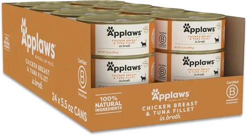 Miniatura 21 de Applaws Alimento húmedo natural para gatos en caldo, alimento húmedo enlatado de ingredientes limitados, sin aditivos, hecho con ingredientes