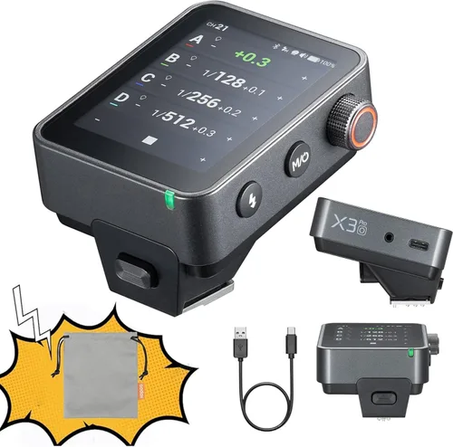 Miniatura 13 de GODOX X3 PRO X3PRO-C TTL - Disparador de flash de cámara inalámbrica, transmisor de flash de pantalla táctil inalámbrico de 2.4G, batería de litio