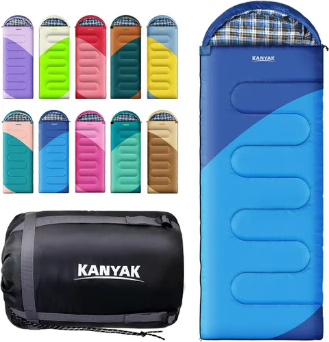 Miniatura 13 de Saco de dormir de campamento, sacos de dormir de 32 ℉ para adultos, niños, adolescentes, clima frío, cálido saco de dormir de invierno para 3-4