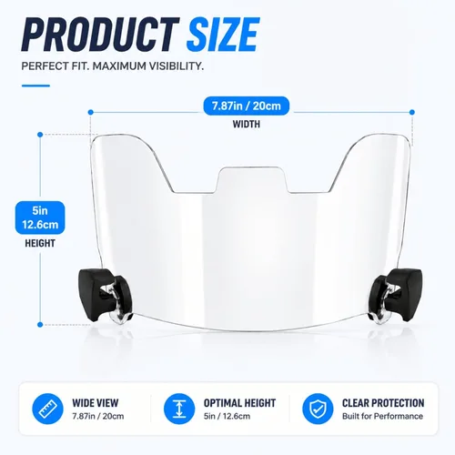 Miniatura 5 de Visera de fútbol transparente para adultos y jóvenes, protector de ojos con clips de visera de fútbol fácil de instalar para protección del casco
