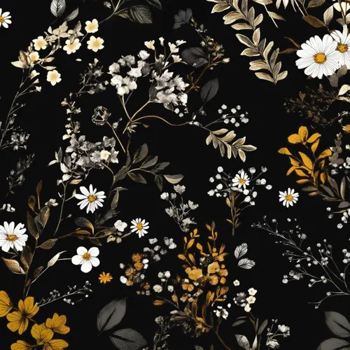 Miniatura 13 de Papel Tapiz Floral Negro Despegar y Pegar Papel Tapiz de Hojas Papel de Contacto de Hojas Doradas para Gabinetes Impermeable Autoadhesivo Papel