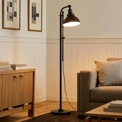 Miniatura 3 de Brightech Dylan - Lámpara de pie industrial para salas de estar y oficinas, luz LED brillante, encantadora lámpara de pie de granja, lectura