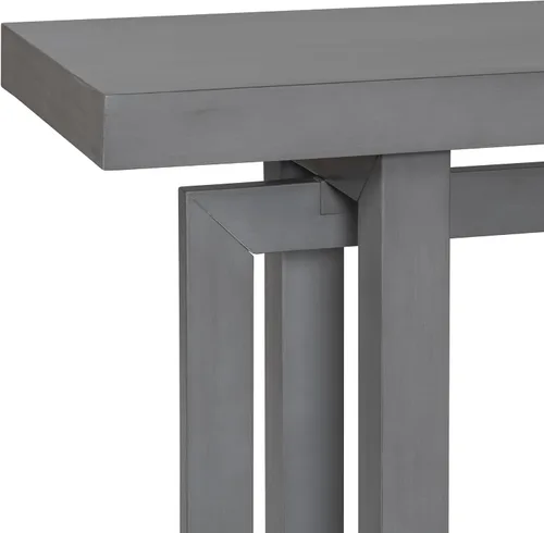 Miniatura 3 de Console Table for Entryway, 59" Wood Sofa Table with Solid Wood Legs, Modern Entryway Table with Geometric Design for Living Room, Hallway