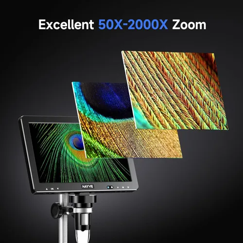 Miniatura 4 de Hayve DM12 Microscopio digital HDMI de 10.1 pulgadas, microscopio de monedas 2000X con pantalla IPS, microscopios de soldadura de 20 MP