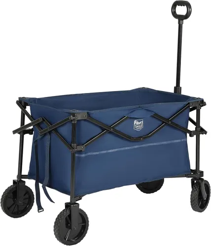 Miniatura 9 de Timber Ridge Carro plegable plegable, carro de playa con ruedas universales todo terreno, carrito de comestibles plegable resistente para jardín al