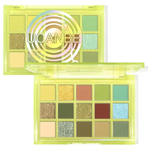 Miniatura 14 de UCANBE Paleta de sombra de ojos ahumada en negro, 15 colores de sombras de ojos oscuras brillantes mate metálicas, kit de sombras de ojos altamente