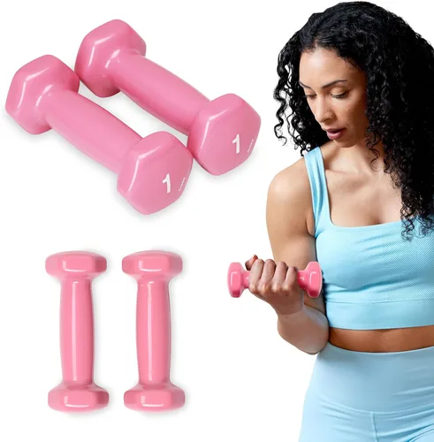 SPRI Juego de 2 mancuernas de mano con revestimiento de vinilo para ejercicio y fitness, equipo de gimnasio en casa, entrenamiento de fuerza, pesas