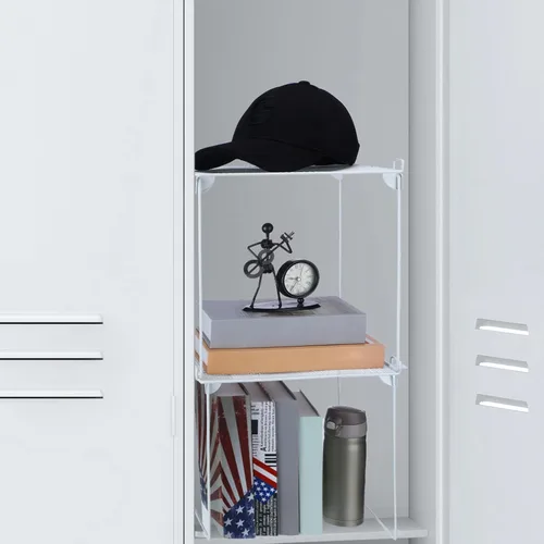 Miniatura 2 de Panelee Estante plegable para armario escolar, organizador apilable de metal, organización de gimnasio, accesorios para casillero