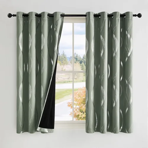 Miniatura 90 de NICETOWN Paneles de Cortinas Opacas para Dormitorio - Tratamiento de Ventanas con Aislamiento Térmico, Ojales Sólidos, Cortinas Opacas con Diseño