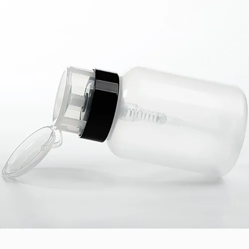 Miniatura 3 de Hedume Paquete de 16 botellas dispensadoras de bomba vacía con cerradura y empujar, dispensador profesional de 6.8 onzas para bombeo de líquido