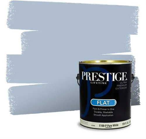 Miniatura 1657 de Pintura Exterior + imprimación PRESTIGE, todo-en-uno, 1 galón, acabado mate, color comparable al Valspar* Royal Gray* VS151-Gris real