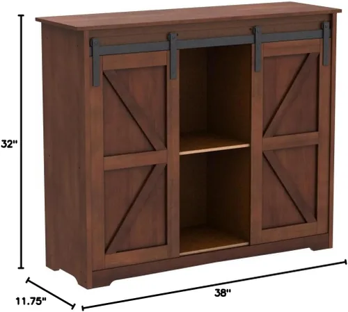 Miniatura 2 de The Lakeside Collection Gabinetes estilo puerta de granero estilo buffet - Madera rústica