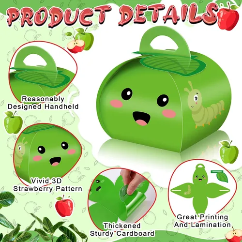 Miniatura 4 de TaoBary 36 Piezas Cajas de Favores de Fiesta de Manzana Caja de Dulces de Apreciación al Maestro Forma de Manzana Roja 3D Mini Bolsas de Regalitos