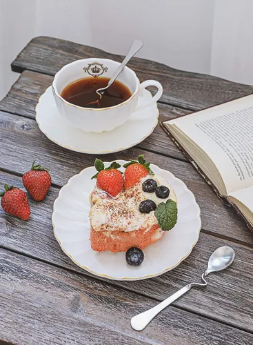 Miniatura 6 de Tazas y platillos de té real, con ribete dorado y caja de regalo, tazas de café británicas, juego de tazas de té, juego de té de porcelana, tazas