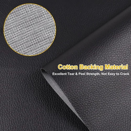 Miniatura 2 de Tela de vinilo marina para automóvil de grado para tapicería de repuesto para decorar piel sintética por yarda (1 yarda, negro)