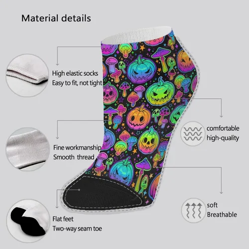 Miniatura 6 de devor Cotton Socks for Women Short Sock for Women No Show Athletic Socks Kawaii Cute Mushrooms Funny Mushrooms Magic Mushrooms Plant Forest Short