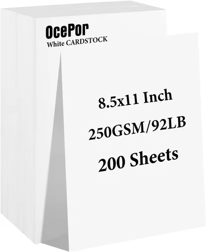 Miniatura 26 de OcePor 100 hojas de cartulina negra de 8.5 x 11 pulgadas, cartulina negra de 92 libras/250gsm, papel grueso de cartulina, papel pesado de cartulina