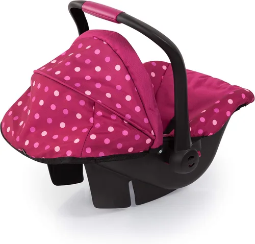 Miniatura 3 de Bayer Design - Asiento de automóvil de lujo con toldo para muñeca bebé, lunares, rosado