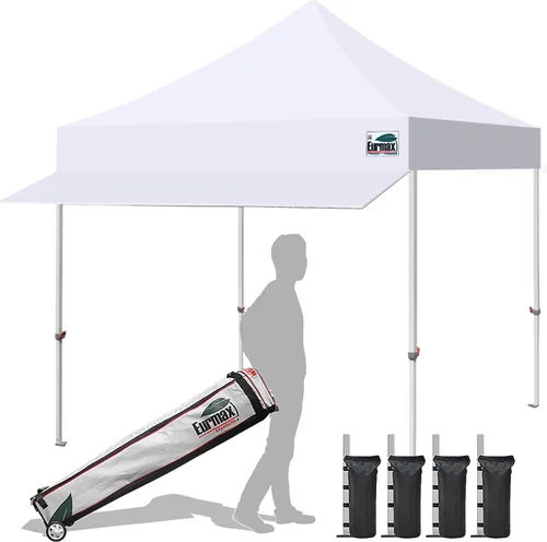 Eurmax Tienda de campaña desplegable de Estados Unidos de 10 x 10, tienda de campaña para eventos de grado comercial con bolsa rodante patentada sin