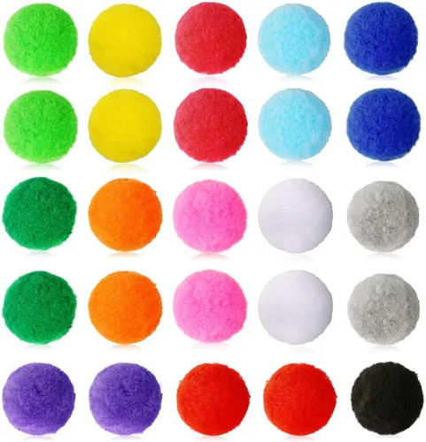 Pllieay 200 pompones surtidos muy grandes de 2 pulgadas, para manualidades y manualidades, 13 colores