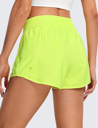 Miniatura 37 de CRZ YOGA Pantalones cortos de correr de cintura alta para mujer de 2.5 pulgadas, forro de malla de secado rápido para entrenamiento deportivo