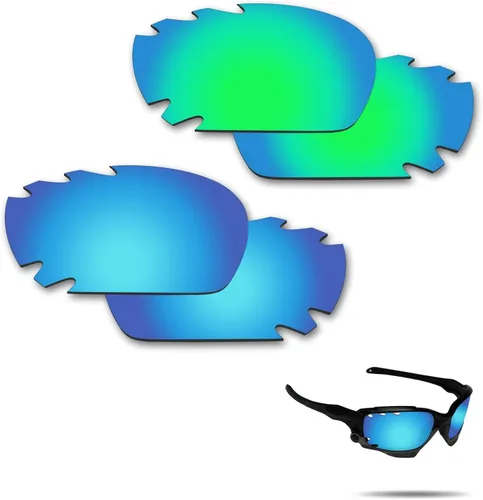 Fiskr Lentes de repuesto polarizados antiagua salada para Oakley Jawbone con ventilación de chaqueta de carreras con 2 pares empaquetados