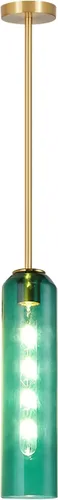 Miniatura 13 de BOKT Moderna lámpara colgante de cristal, lámpara nórdica de tubo largo, lámpara colgante ajustable de mediados de siglo, iluminación colgante