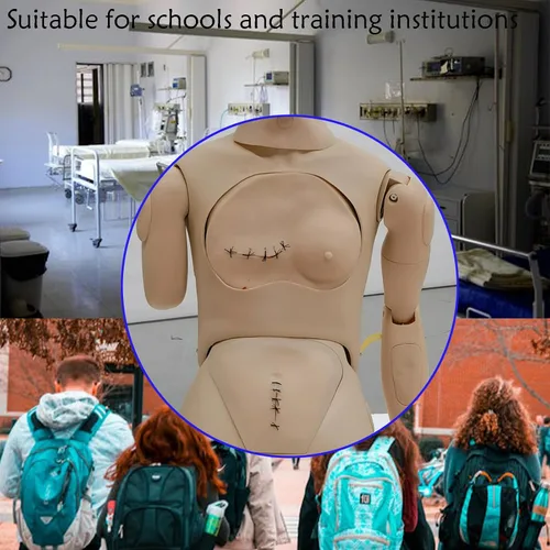 Miniatura 9 de Maniquí de enfermería de trauma, Maniquí médico para el cuidado del paciente para entrenamiento: RCP de 5.74 pies de cuerpo completo con más de 30