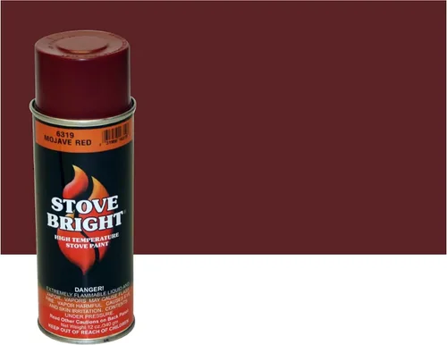Miniatura 23 de Pintura en aerosol Stove Bright de alta temperatura, metálica, hasta 1200 grados, 12 onzas (paquete de 1), 6304 - negro liso sin brillo 6304 - Negro