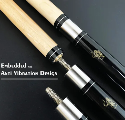 Miniatura 9 de Tai ba cues Taco de billar profesional de 2 piezas + estuche rígido, punta de 0.512 in, 58 pulgadas, palo de billar profesional de madera dura