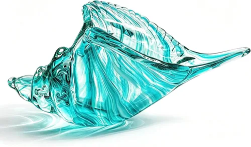 Miniatura 7 de QFkris 9.9" Figura de Caracola de Concha de Cristal Soplado a Mano para Decoración del Hogar Arte de Concha de Cristal Escultura