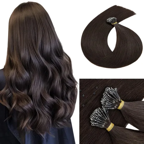 Miniatura 18 de MY-LADY Microlink - Extensiones de cabello humano con microcuentas de 14 pulgadas, extensiones de cabello rubio con micro bucle, extensiones
