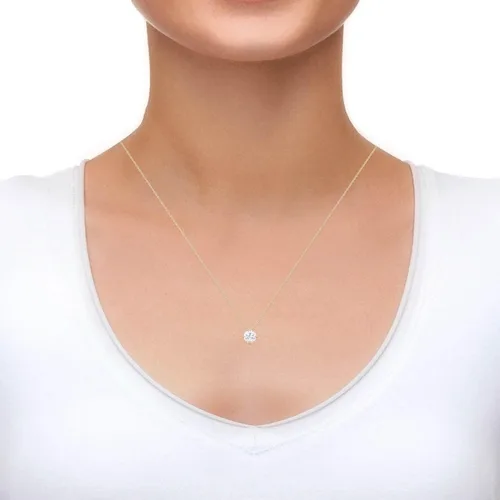 Miniatura 4 de Charles & Colvard Forever One - Collar de moissanita de corte redondo para mujer, cultivado en laboratorio, cadena de 18 pulgadas, Metal, moissanita