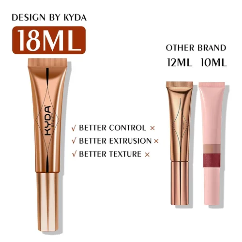 Miniatura 2 de KYDA Varita iluminadora líquida, iluminador facial brillante para construir, resaltador brillante, bronceador, cobertura suave mezclable con Dorado
