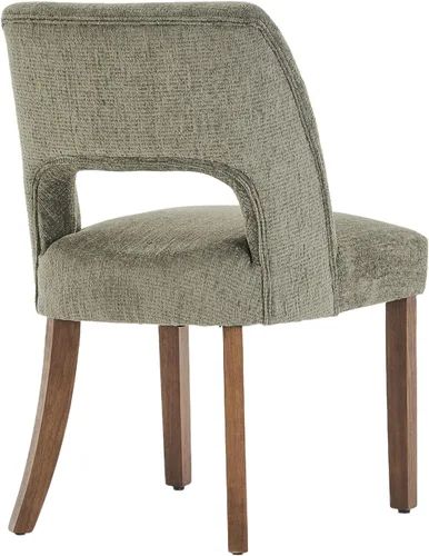 Miniatura 8 de VKNOW Juego de 2 sillas de comedor de madera, silla de comedor tapizada en tela moderna, silla de cocina, silla de cena de granja para cocina y Verde