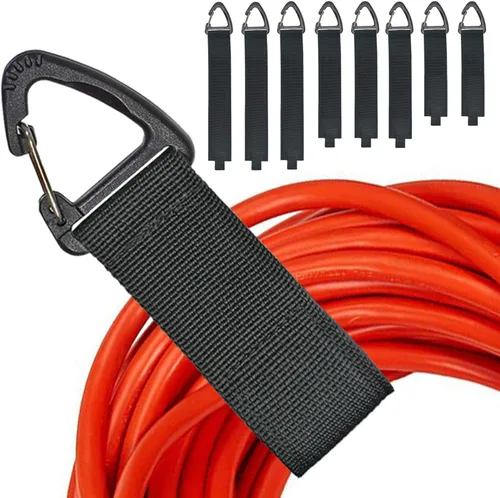 Organizador de cables de extensión (paquete de 8), soporte de cable de extensión para organización y almacenamiento de garaje, correas de