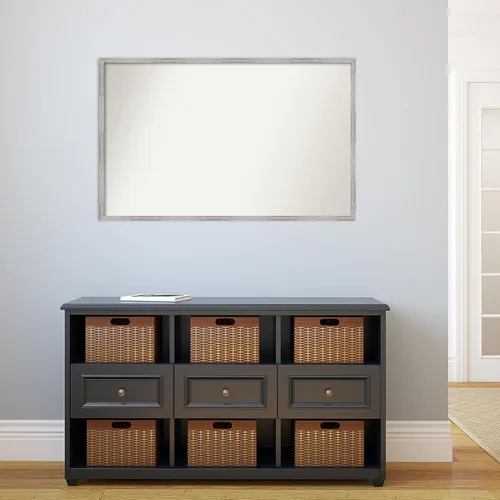 Miniatura 968 de Amanti Art Espejo de baño blanco para sobre el fregadero, 32 x 45 pulgadas, espejo de tocador rectangular blanco esbelto, marco de madera moderno