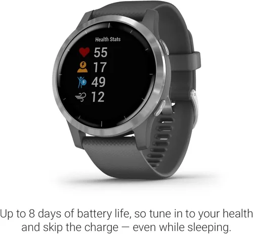 Miniatura 3 de Reloj inteligente Garmin 010-02174-01 vivoactive 4 con GPS, características de música, monitoreo de energía corporal, entrenamientos animados
