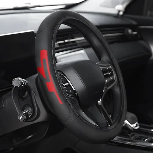 Miniatura 8 de Funda de cuero prémium para volante compatible con Dodge Charger Challenger Durango RAM 1500 coches, ajuste universal de 14 a 15 pulgadas
