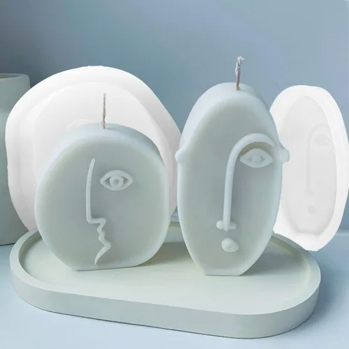 Miniatura 8 de 4 moldes de silicona para velas de cara humana 3D, escultura de pilar, moldes votivos para hacer velas, hecho a mano, jabón, yeso, resina