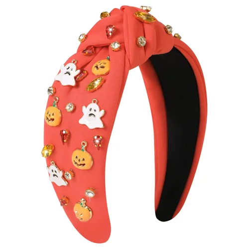 Miniatura 25 de Diademas de fantasma de Halloween para mujer, diadema de araña espeluznante con cuentas de diamantes de imitación de cristal, accesorios